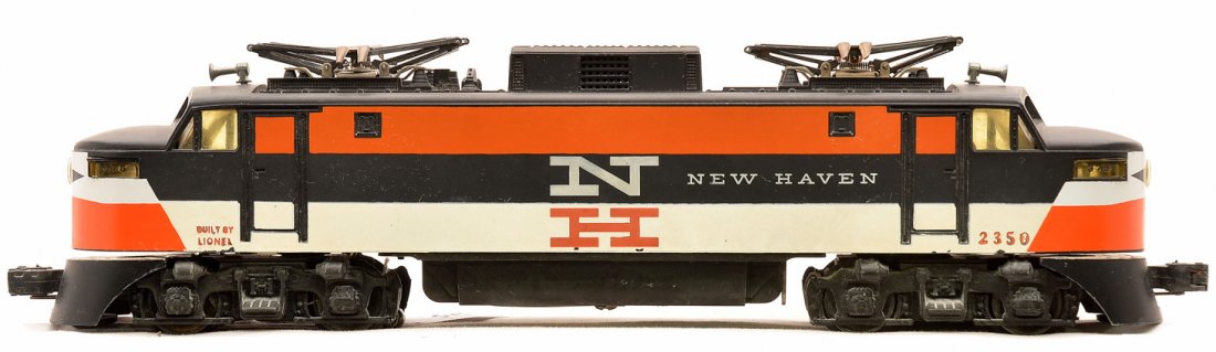 Lionel 2350 New Haven EP5 Electric Loco: Lionel postwar 2350 New Haven EP5 electric loco with reproduction decaled nose trim, C6.