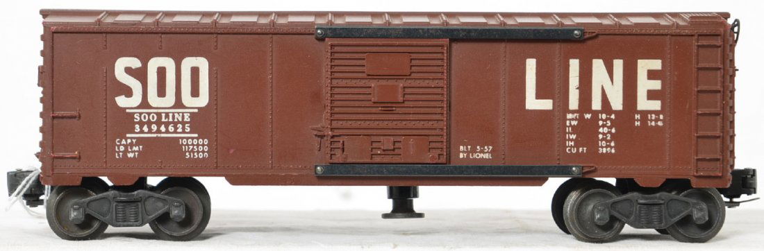 Lionel Postwar O gauge 3494-625 SOO Line operating: Lionel Postwar O gauge 3494-625 SOO Line operating boxcar, C6-7.