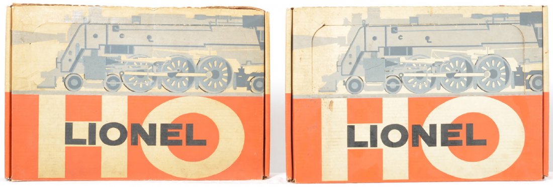 Two Lionel Postwar HO 5739 diesel military sets in OBs: Two Lionel Postwar HO 5739 diesel military sets in original set boxes with most component boxes included. Each set includes a 0564 Chesapeake and Ohio Alco diesel and 0819-275 work caboose, 0847 explo