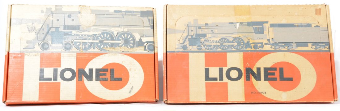 Lionel Postwar HO 15503 and 5760 freight sets in OBs: Lionel Postwar HO 15503 and 5760 freight sets in original boxes. _x000B__x000B_5760 consists of 0057 Union Pacific husky switcher, 0805 Seaboard flat car, 0850 missile firing flat car with missing cou