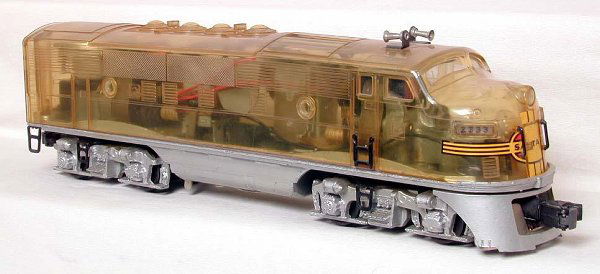 Wow! Lionel clear Shell 2333 SF F3 unit!: Wow! ORIGINAL Lionel 2333 Santa Fe clear bodied F3. Gorgeous unit is 100% original, no cracks or breaks, everything is original C8. This is an engine that never is available for sale (not to talk it u