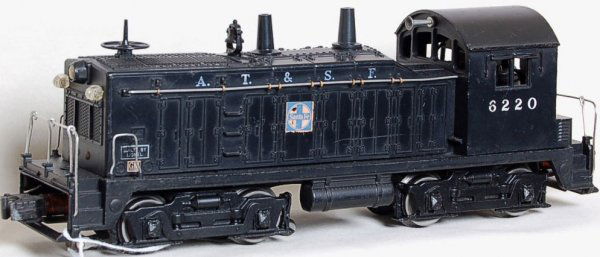 Lionel 6220 Santa Fe NW2 switcher: Lionel 6220 Santa Fe NW2 switcher, no rust, decals are 80+% intact, end railing are replacements, hood lettering is slightly faded, C6+.
