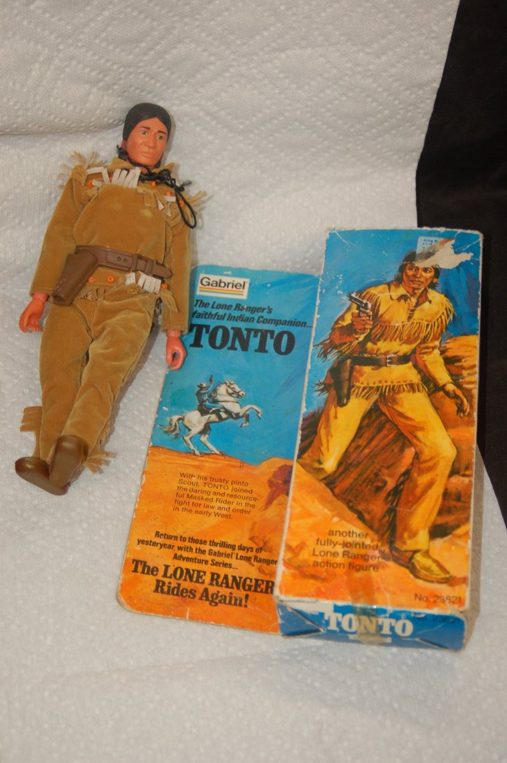VINTAGE TONTO ACTION FIGURE WITH BOX: VINTAGE TONTO ACTION FIGURE WITH BOX FROM LONE RANGER SERIES