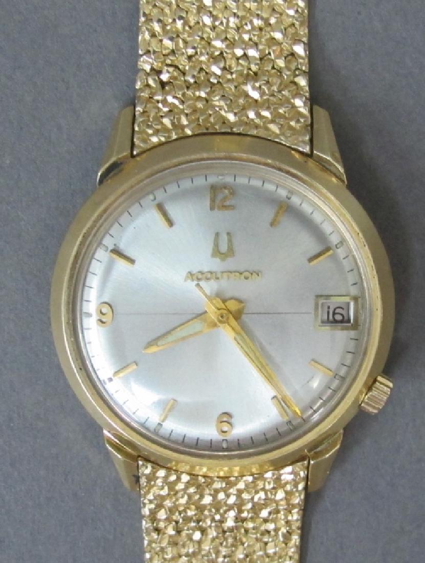 Gent's Vintage Accutron Bulova: gold filled case, 14K yellow gold bracelet, Water Resistant, F449746, 34mm case