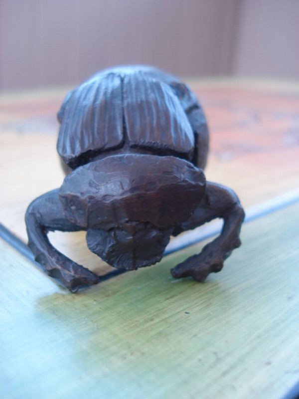 Bronze Sculpture of Beetle on Rock: Bronze Sculpture of Beetle on Rock, signed "PR 2007" 47/100, H. 2"