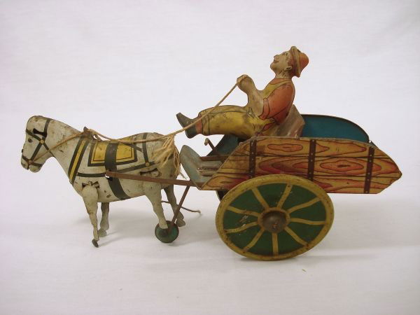 Tin Horse Cart Wind-up Toy: Tin Horse Cart Wind-up Toy, L. 9"