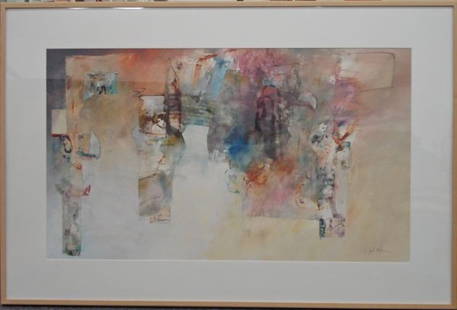 Watercolor and Gouache by W. Scott Wilson: Watercolor and Gouache by W. Scott Wilson, Framed and Matted, Signed LR in pencil, 60" x 20.25" overall