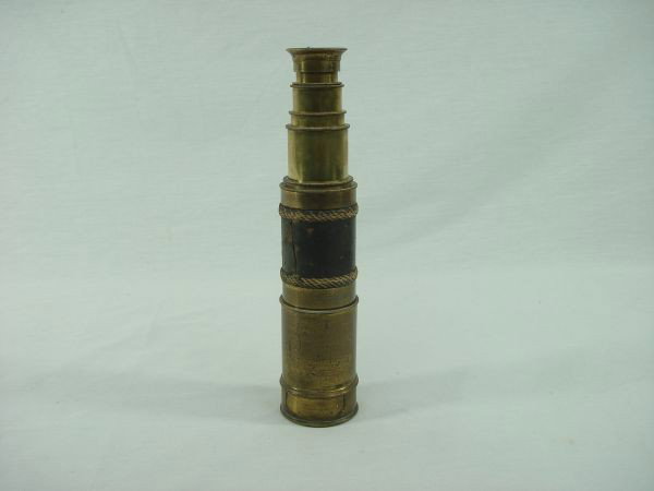 Late 1800s Telescope: Late 1800s Telescope, prism inside, brass and leather