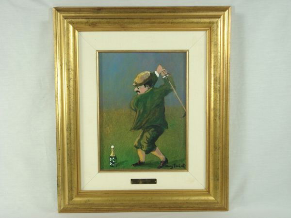 Oil on Canvas by Guy Buffet: Oil on Canvas by Guy Buffet, "A Bubble Tee", 16.75" x 19.75" overall