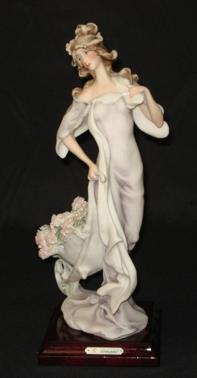 Giuseppe Armani Figurine: Giuseppe Armani Figurine, Woman with Flower Cart, H.11.5"