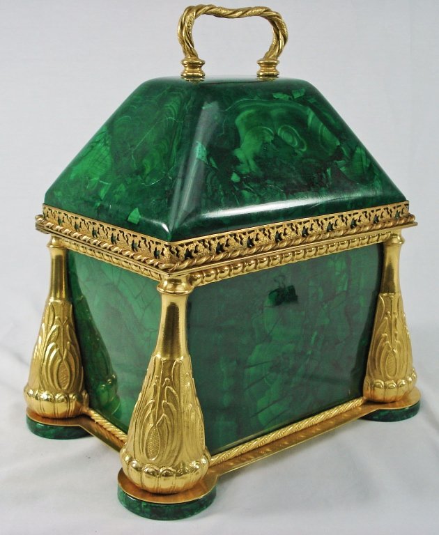 Malachite Document Box with Ormolu - 2