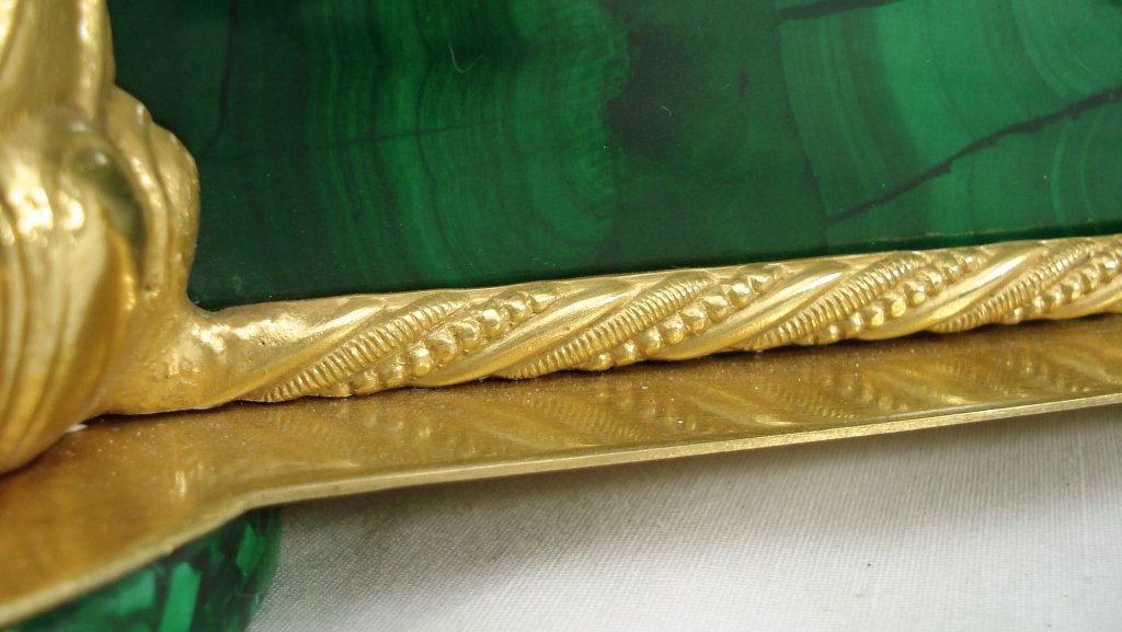 Malachite Document Box with Ormolu - 7
