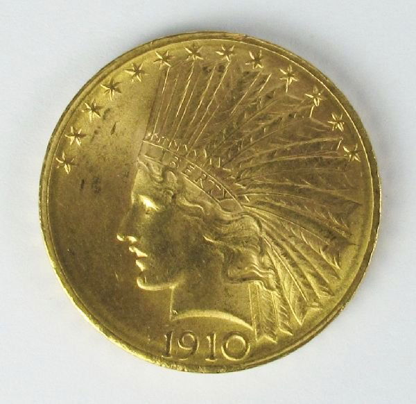 U.S. $10 Ten Dollar Gold Coin 1910-D: U.S. $10 Ten Dollar Gold Coin 1910-D