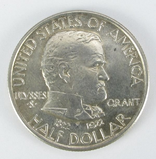 U.S. 1922 Grant Memorial $.50 Half Dollar, EF-AU: U.S. 1922 Grant Memorial $.50 Half Dollar, EF-AU