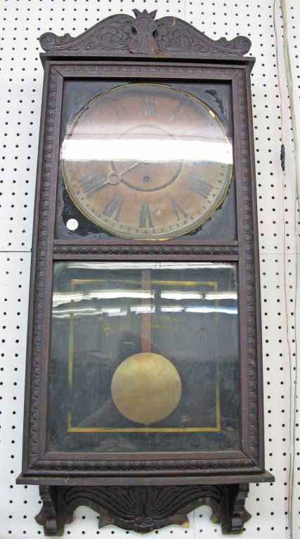 Long Drop Regulator Wall Clock by Gilbert: Long Drop Regulator Wall Clock by Gilbert, rectangular, running, H. 37"