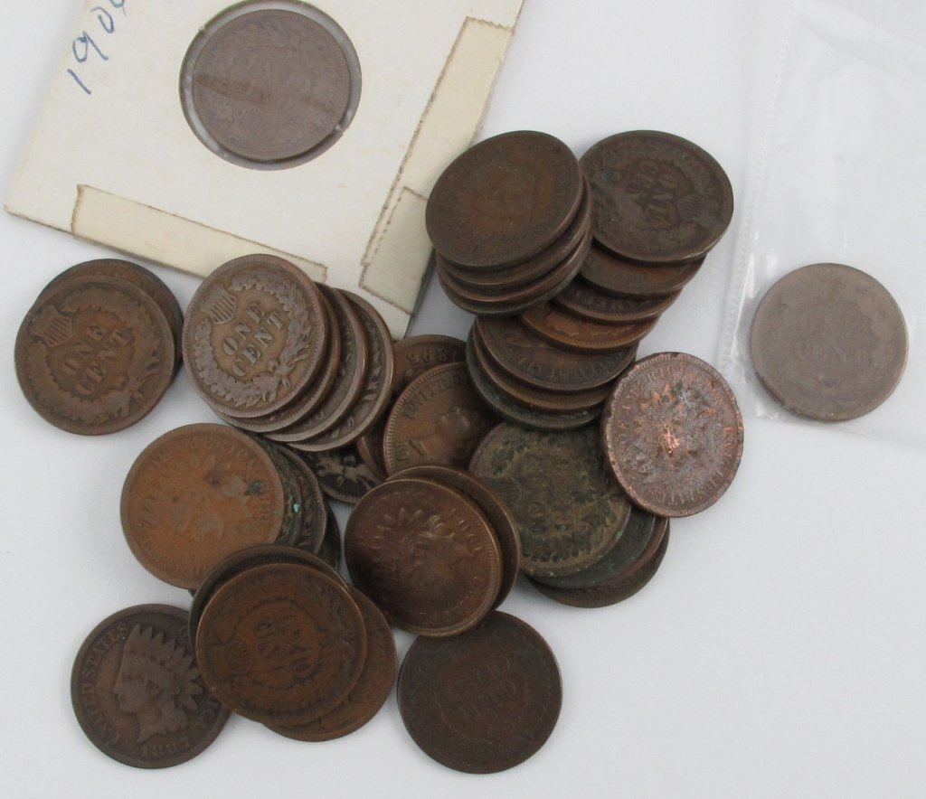 37 Pieces Indian Head Wheat $.01 Pennies