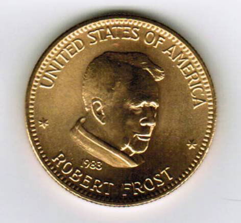 1983 American Arts Commemorative 1 oz Gold Coin: 1983 American Arts Commemorative 1 oz Gold Coin, Robert Frost Commemorative