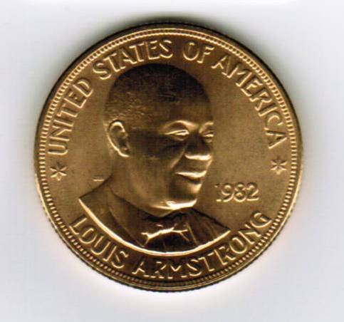 1982 American Arts Commemorative 1 oz Gold Coin: 1982 American Arts Commemorative 1 oz Gold Coin, Louis Armstrong Commemorative