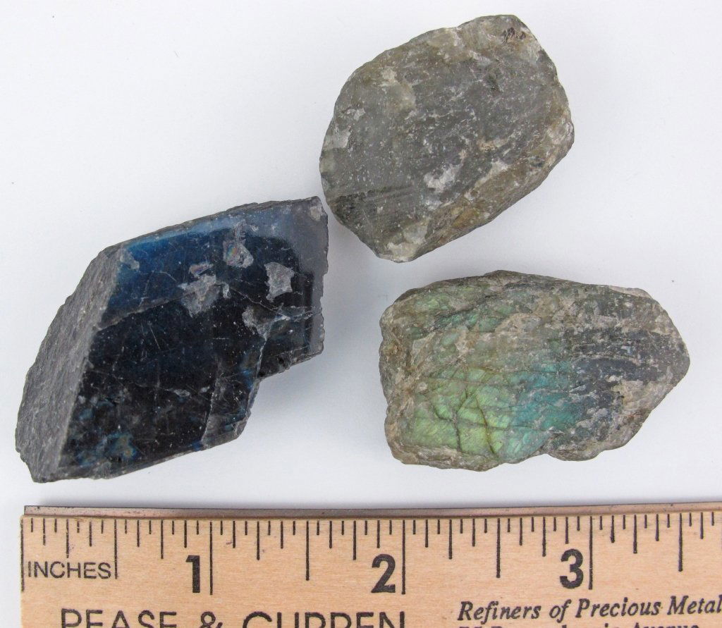 3 Pieces Rough Uncut Labradorite 330 Cts.: 3 Pieces Rough Uncut Labradorite 330 Cts.