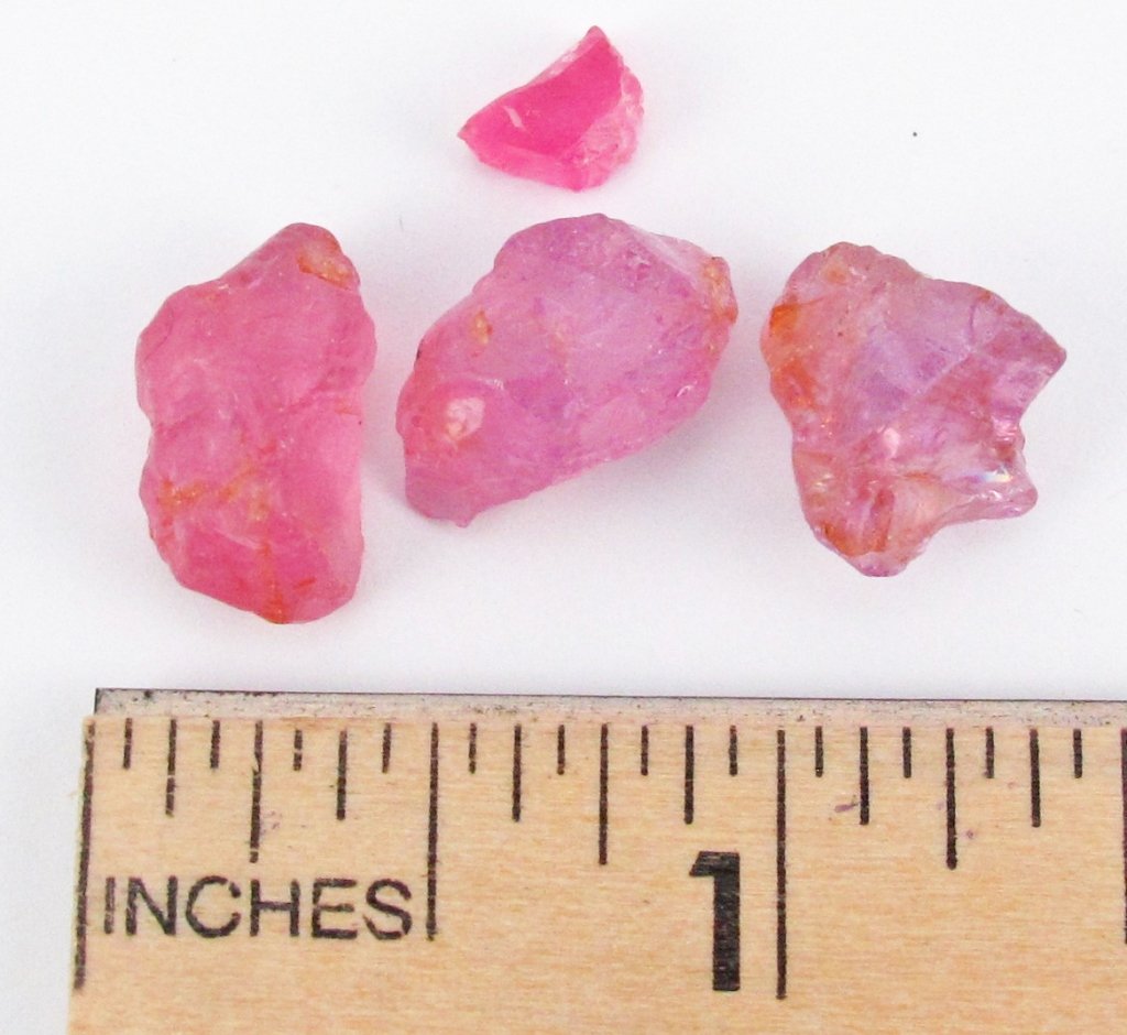 4 Pieces Rough Uncut Pink Spinel 28.15 Cts.: 4 Pieces Rough Uncut Pink Spinel 28.15 Cts.