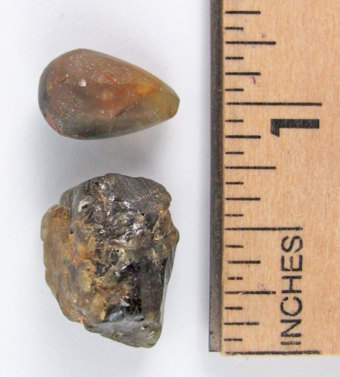 Rough Uncut Cat's Eye Chrysoberyl 32.75 Cts.: Rough Uncut Cat's Eye Chrysoberyl 32.75 Cts., 2 pieces