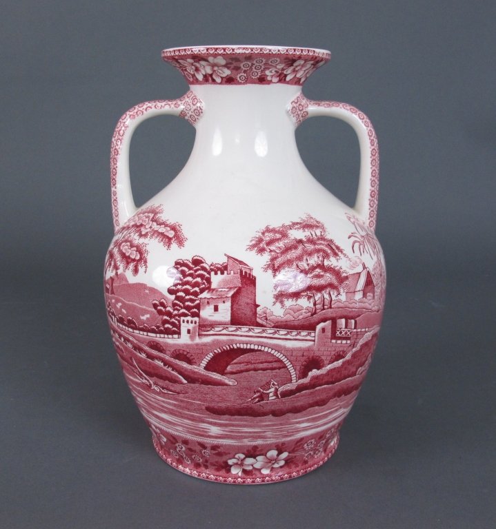 Copeland Spode's Pink Tower Large Portland Vase: Copeland Spode's Pink Tower Large Portland Vase, H. 11", in good condition with no chips cracks or repairs