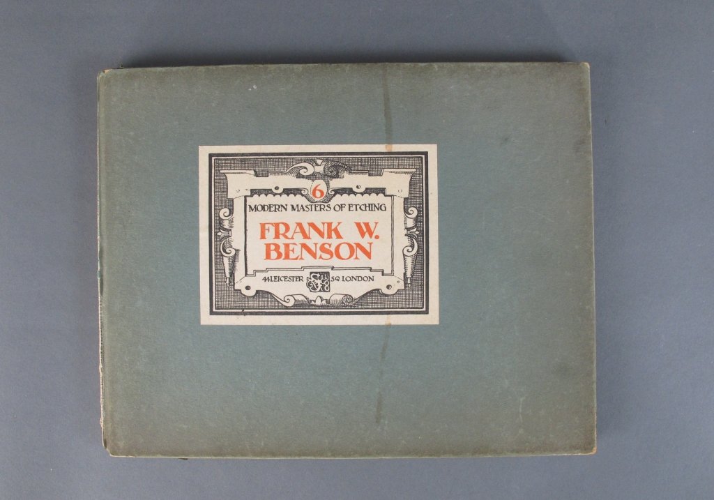 Frank W. Benson Etchings: Frank W. Benson (1862 - 1951), American, "Modern Masters of Etching" Number Six, London Studio, 1925 Oblong folio boards, 12 Plates