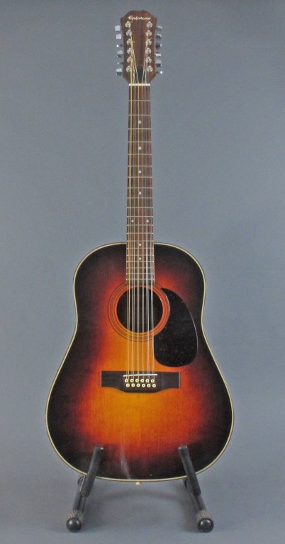 Epiphone 12 String PR 650 12 ASB Guitar: Epiphone 12 String Guitar, Model PR 650 12 ASB, Ser# 02581, Made in Japan, 2002, with case, guitar professionally cleaned and tuned