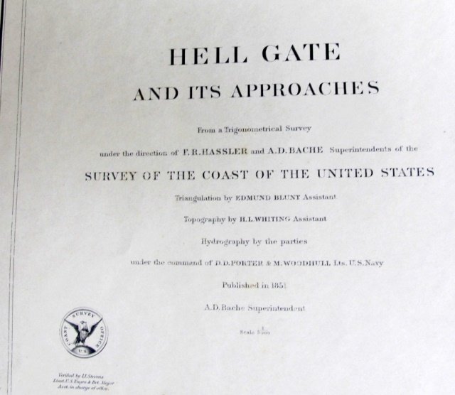 1851 U.S. Coastal Survey Print Hell Gate (1 of 2)