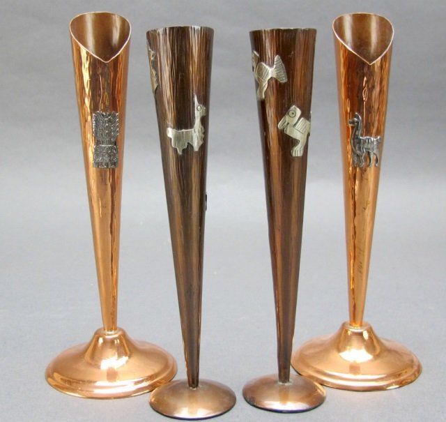 4 Peruvian Sterling/Copper Bud Vases (1 of 1)