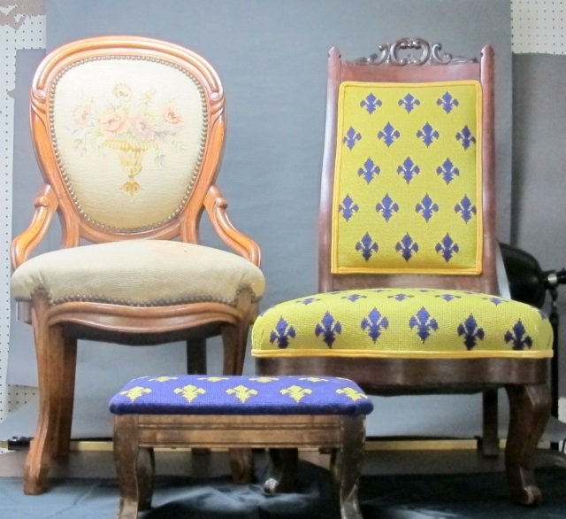 2 Vintage Needlepoint Chairs (1 of 1)