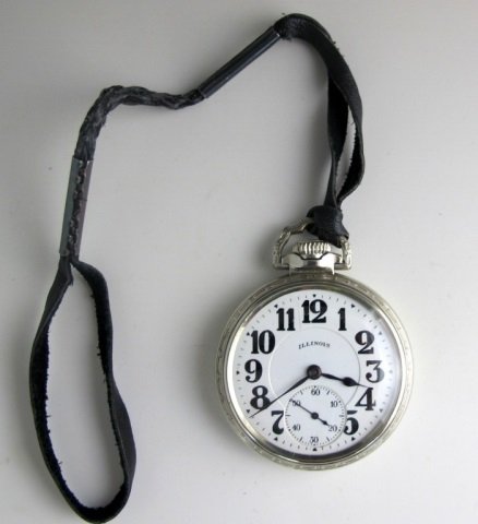 Bunn Special" Pocket Watch 14K White Gold Filled": Bunn Special" Pocket Watch 14K White Gold Filled by Illinois Watch Company, Serial #4638327, 21 jewels, subseconds, hairline between 11 and 12 o'clock on dial, running"