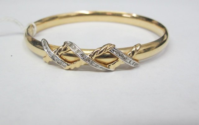 14K Diamond Bangle Bracelet (1 of 1)