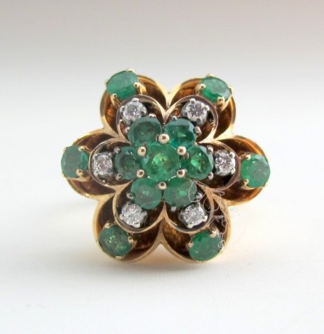 14K Emerald and Diamond RIng (1 of 2)