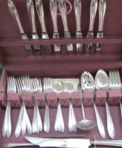 50 Pcs Royal Crest Sterling Flatware Castle Rose"" (1 of 3)