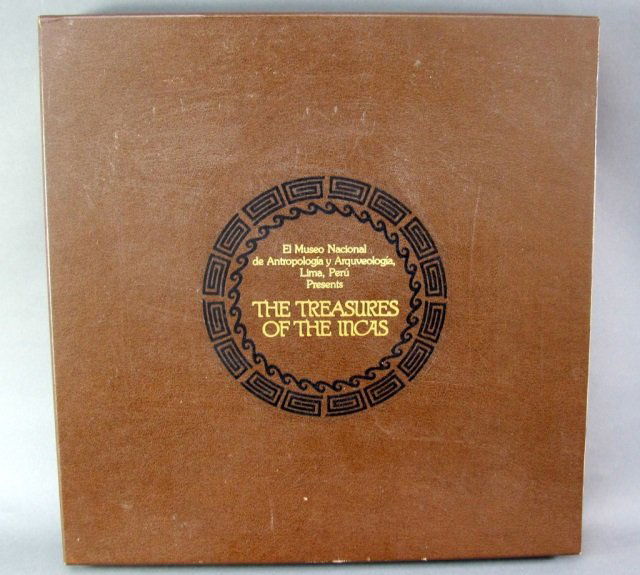 The Treasures of the Incas, sterling art medals: The Treasures of the Incas, 12 fine art medals depicting the treasures of the Inca civilization, by Franklin Mint. Each medal is solid sterling and vignetted in 24K gold, only 5000 sets were minted, c