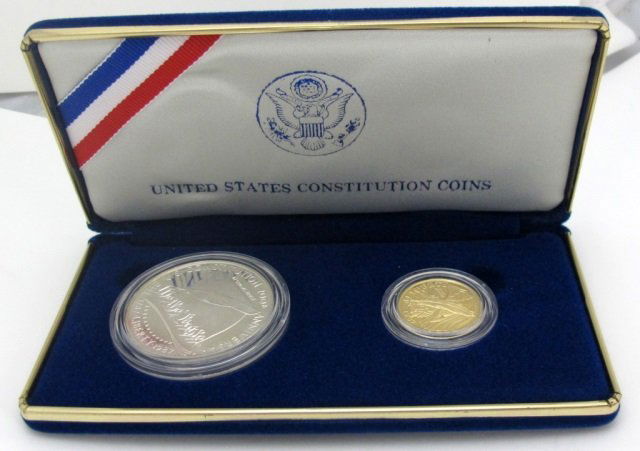 U.S. Constitution Coins 1987 Silver and Gold $5 (1 of 3)