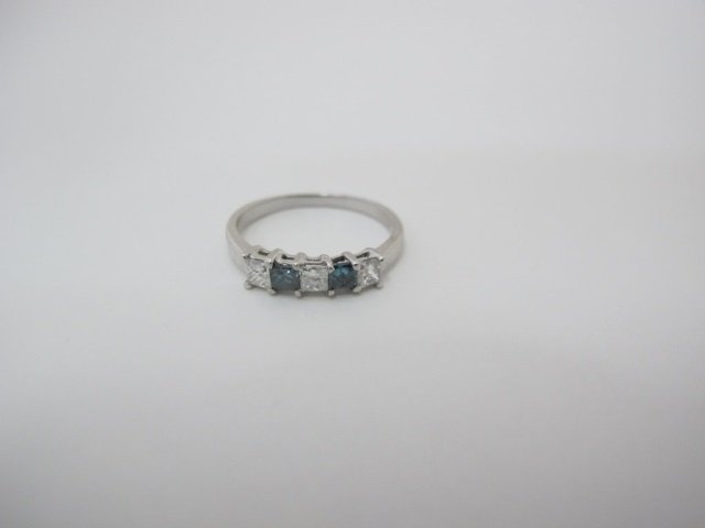 18K White Gold Blue/White Diamond Anniversary Ring (1 of 3)
