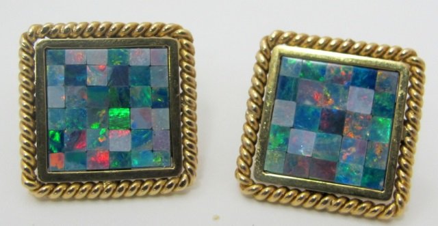 Gent's 14K Cufflinks with Mosaic Opals (1 of 2)