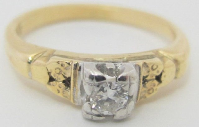 14K Circa 1930 Diamond Solitaire Ring (1 of 3)
