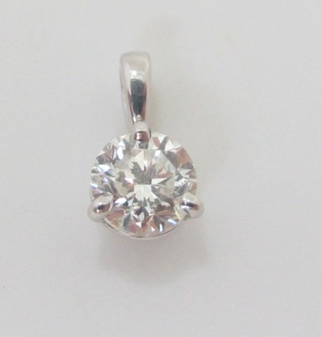 14K White Gold Solitaire Diamond Pendant 1Ct. (1 of 2)