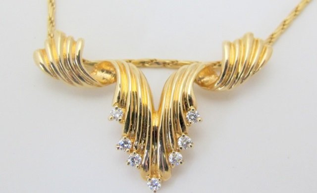 Lady's 14K Diamond Necklace (1 of 3)