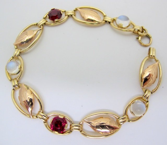 Two-Tone 14K Rose and Yellow Gemstone Bracelet (1 of 3)