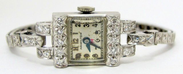 Platinum Hamilton Diamond Watch (1 of 5)