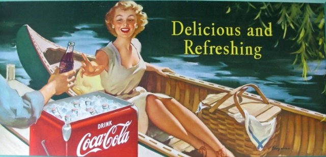 Coca Cola Bus Sign Authentic Ca. 1953 (1 of 5)