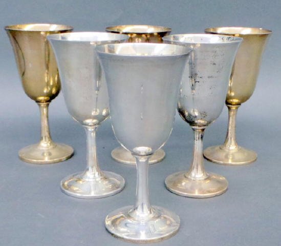 Set Of 6 Wallace Sterling Goblets (1 of 3)