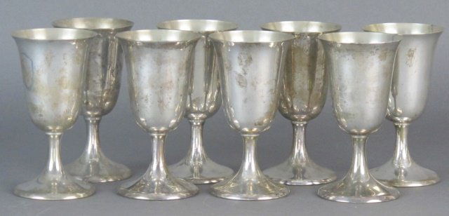 Set of 8 Sterling Cordial Goblets (1 of 2)