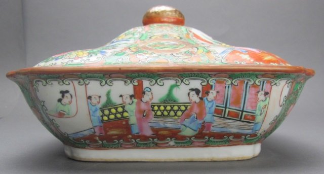 19th C Rose Medallion - Covered Vegetable Dish (1 of 4)
