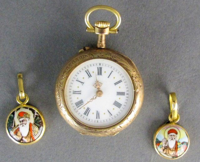 18K Pocket Watch with 2 18K Watch Charms (1 of 5)