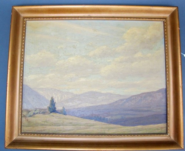 Andrew Thomas Schwartz Landscape: Andrew Thomas Schwartz: 1867-1942,United States,Landscape, Signed LL, Oil on canvas, 19-1/2" x 23-1/2", framed. Condition - Good